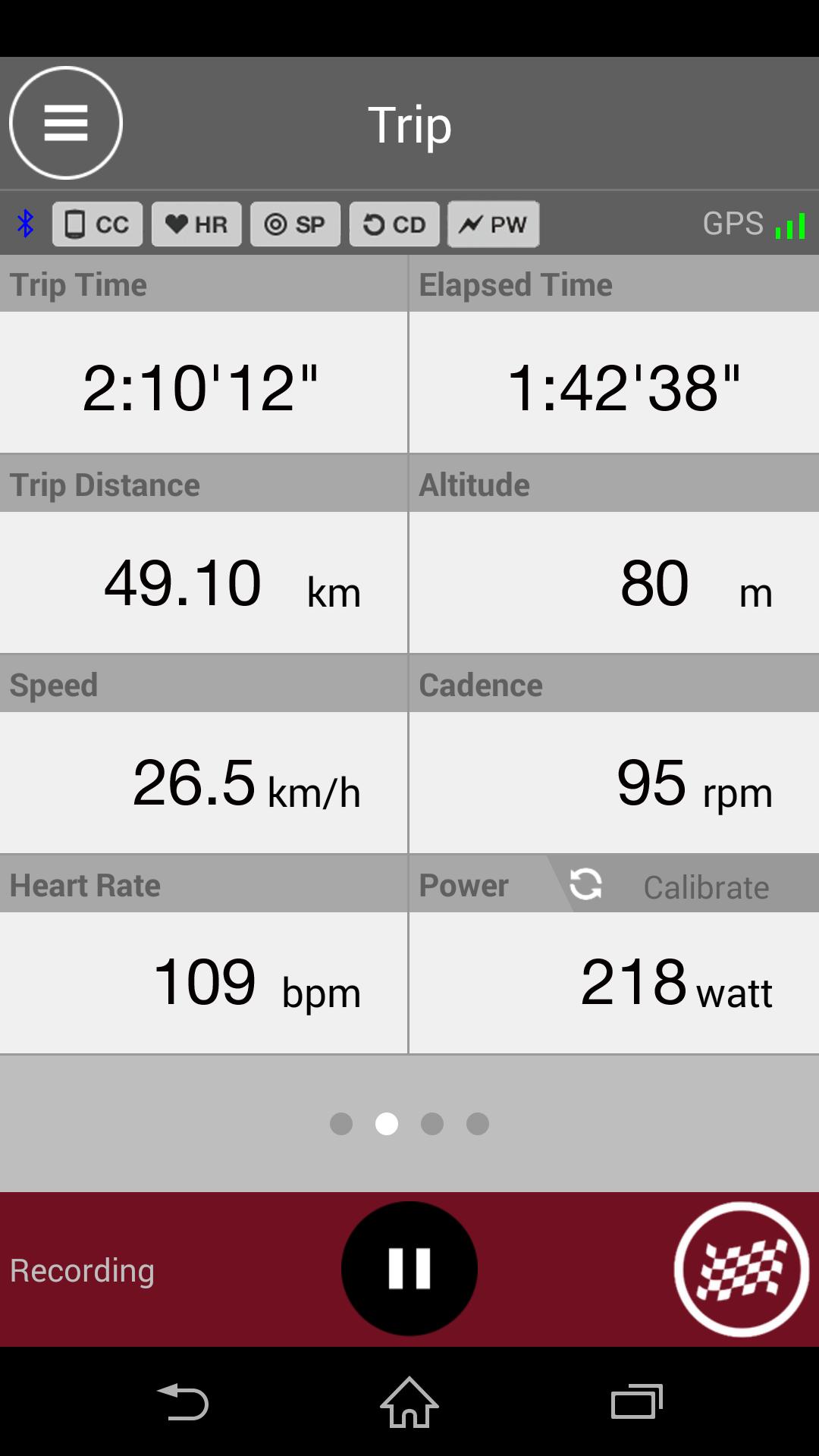 Tampilan aplikasi CATEYE Cycling ™ (dok: Google PlayStore)