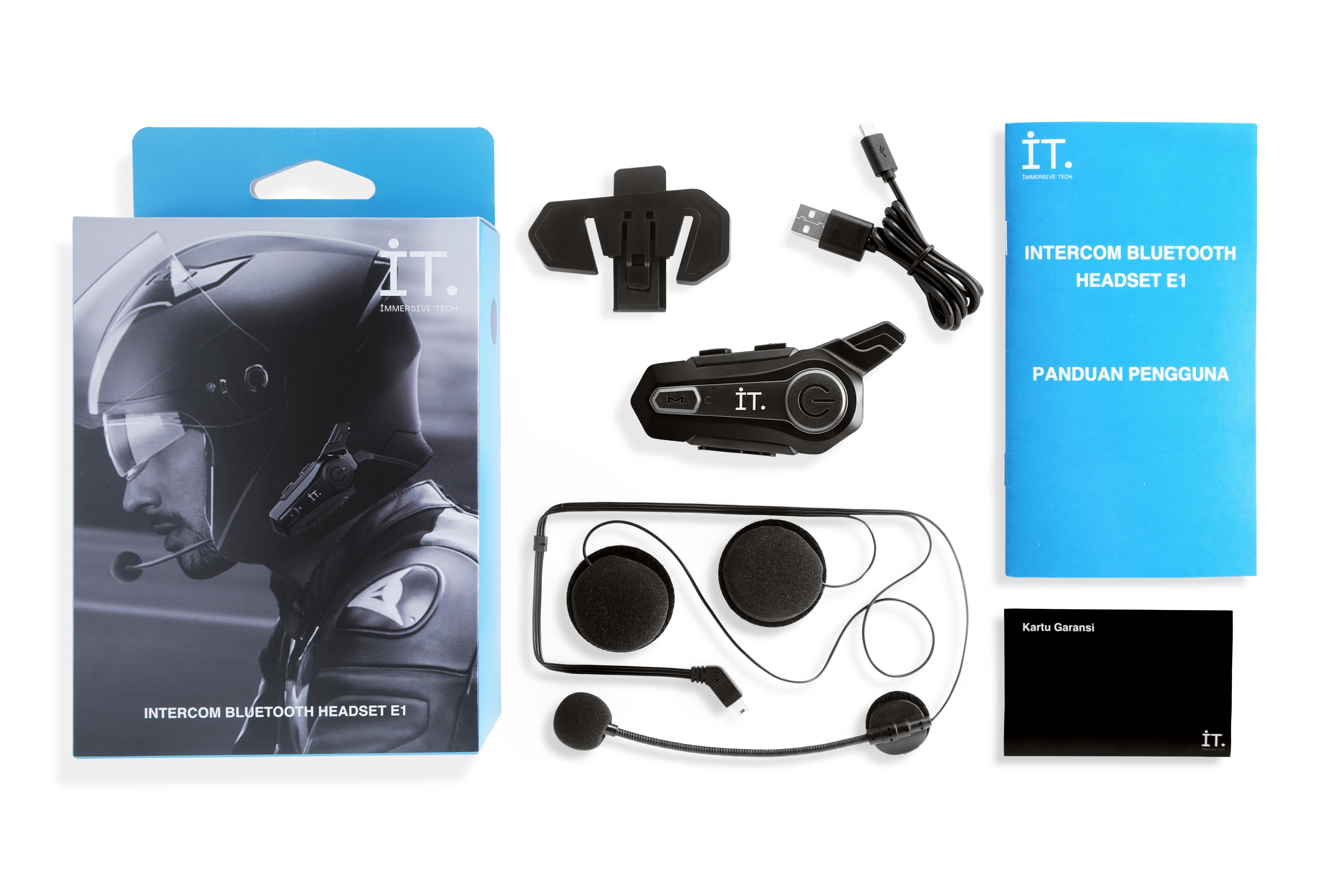 Tampilan produk IT Intercom Bluetooth Headset E1. (Dok. Immersive Tech)