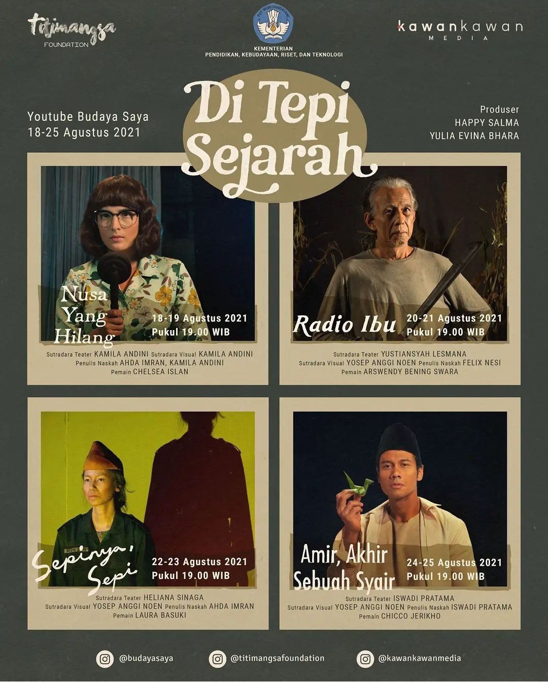 Poster seri monolog Di Tepi Sejarah (Dok. Titimangsa Foundation)