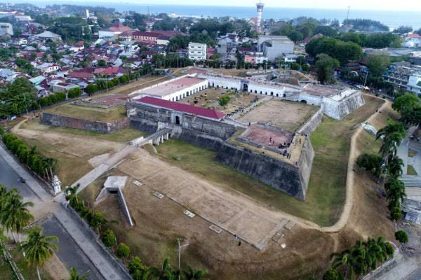 Foto aerial Benteng Marlborough di Bengkulu (dok. Nurul Hidayat)