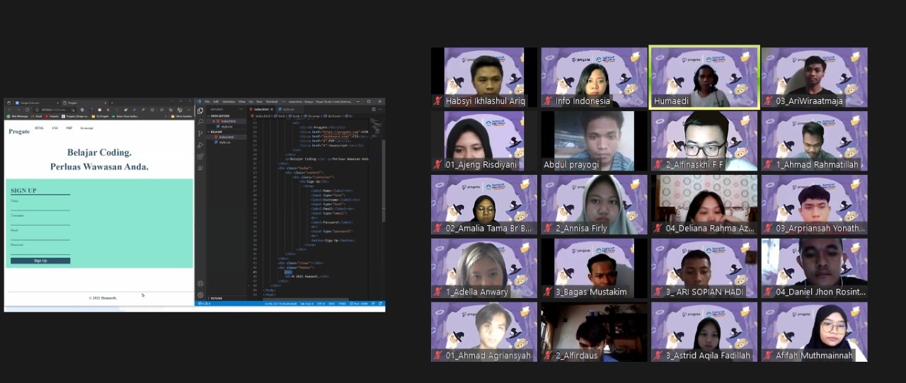 Pelatihan coding secara daring oleh Progate. (Dok. Progate Global Indonesia)