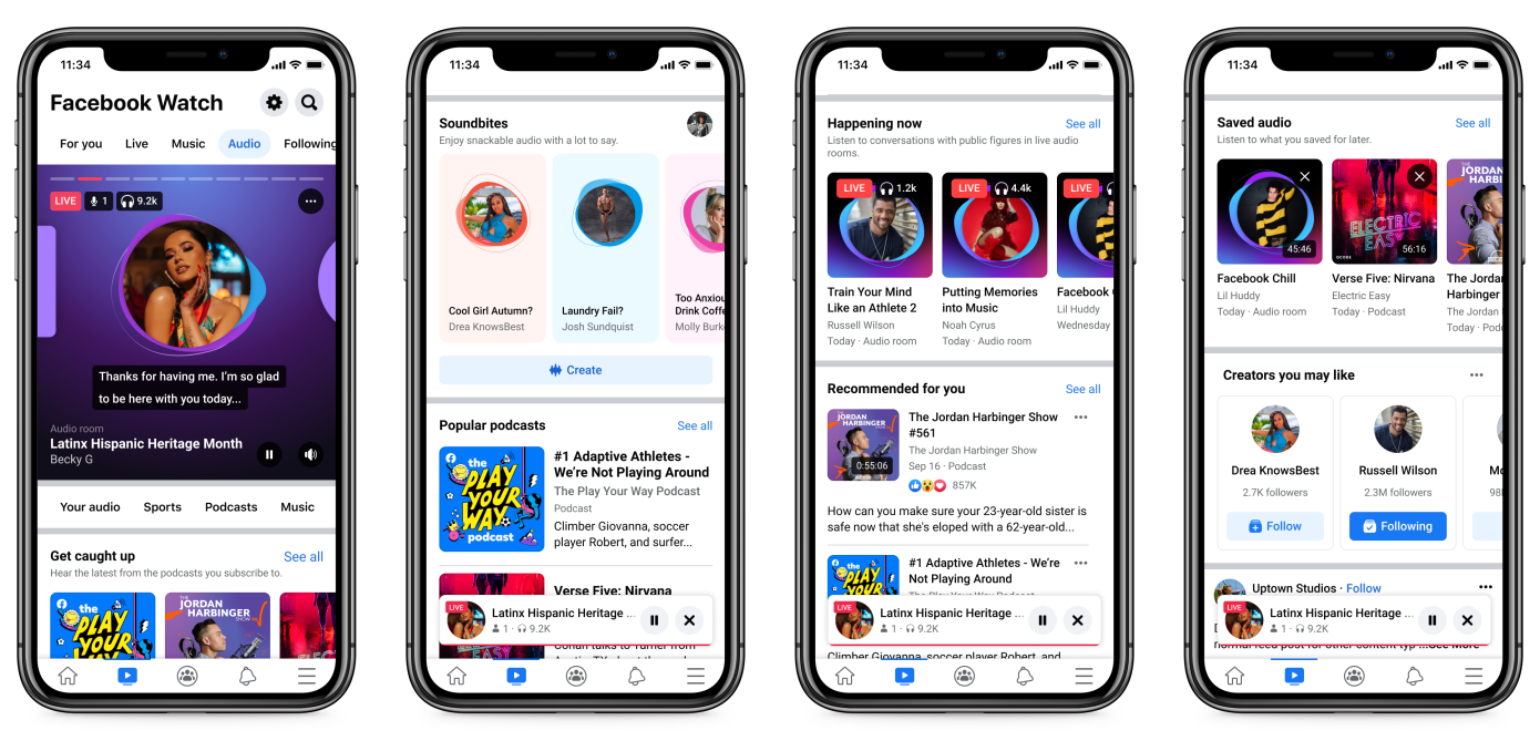 Fitur-fitur audio Facebook (dok. Facebook) 