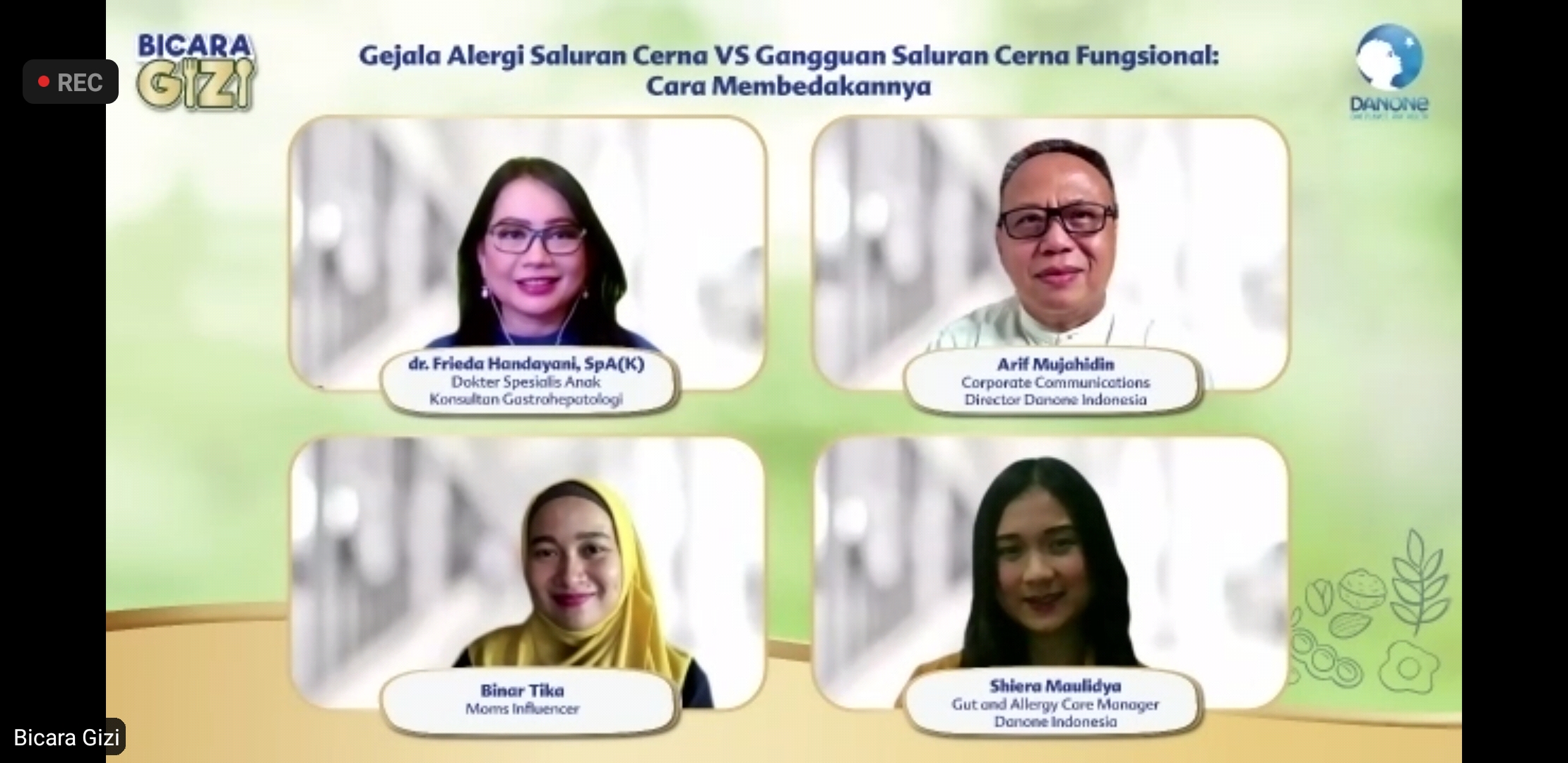 Para pembicara di webinar Gejala Alergi Saluran Cerna VS Gangguan Saluran Cerna Fungsional: Cara Membedakannya, Rabu (13/10/2021)-Dok.Istimewa