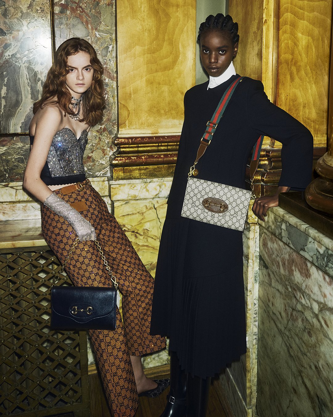 Koleksi tas Gucci Horsebit 1955 dan tas tote Gucci Diana. (Dok. Official Twitter Gucci)