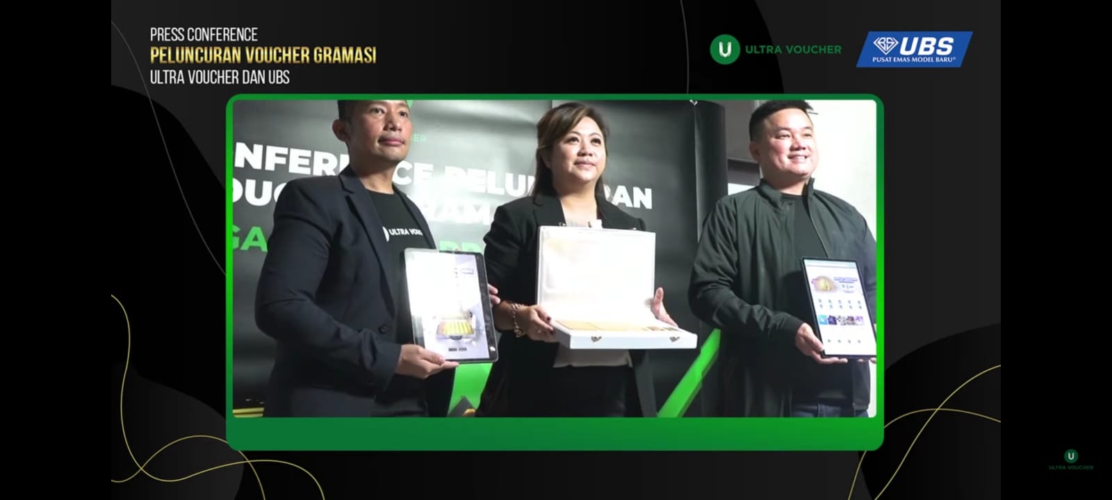 Beberapa pembicara dalam acara konferensi pers virtual peluncuran Voucher Gramasi Emas (Dok. Ultra Voucher)