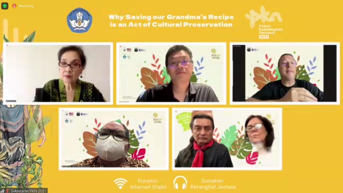 Webinar Why Saving Our Grandma's Recipes in an Act of Cultural Preservation?. (Dok. tangkapan layar Zoom)