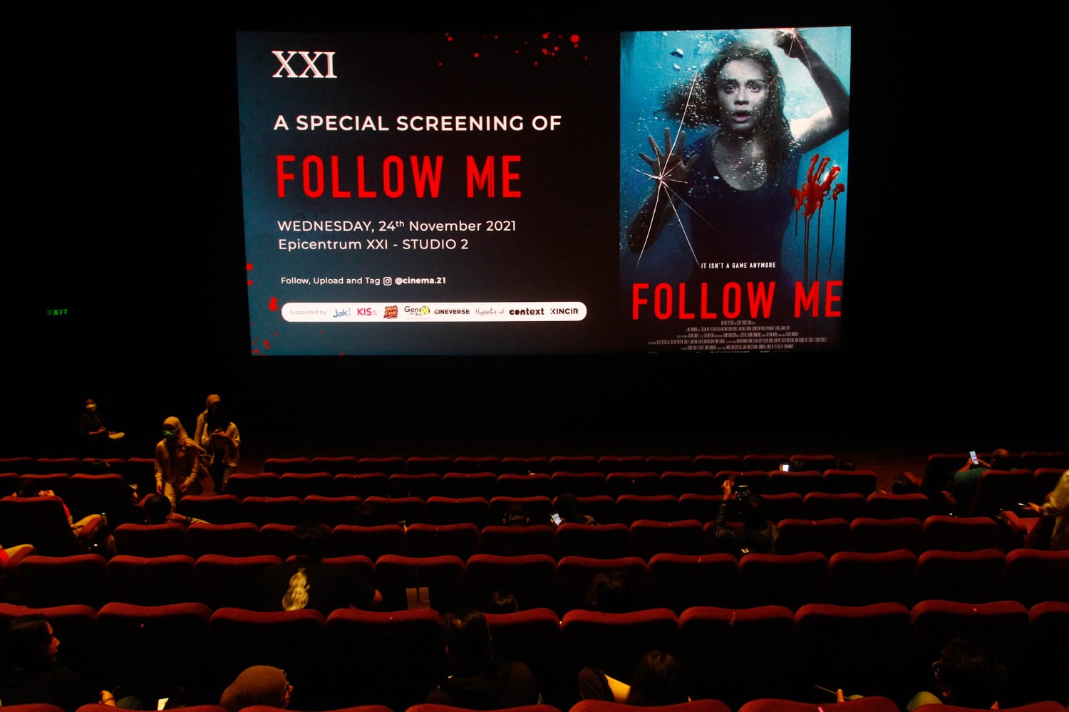 Special Screening film Follow Me di Cinema XXI Epicentrum, Jakarta. Rabu (24/11). (Dok. BIsnis/Himawan L. Nugraha)