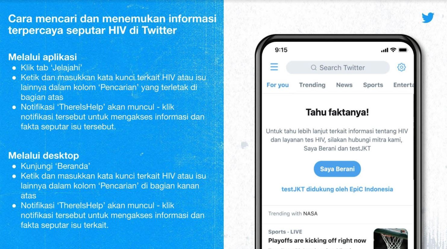 Notifikasi khusus #ThereIsHelp (Dok. Twitter)