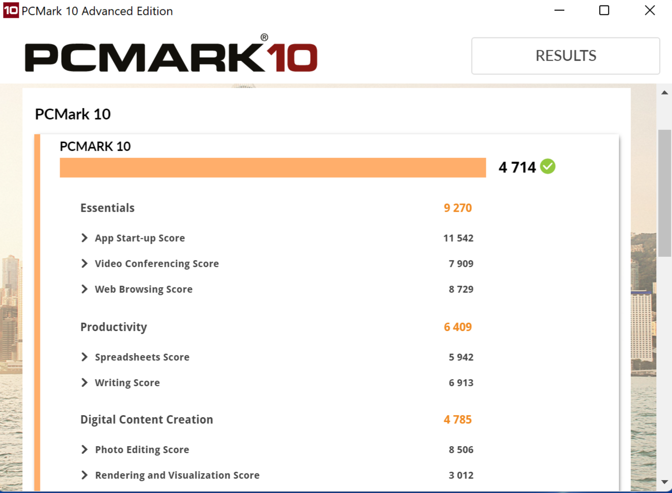 Hasil tes PC Mark 10 (tangkapan layar)