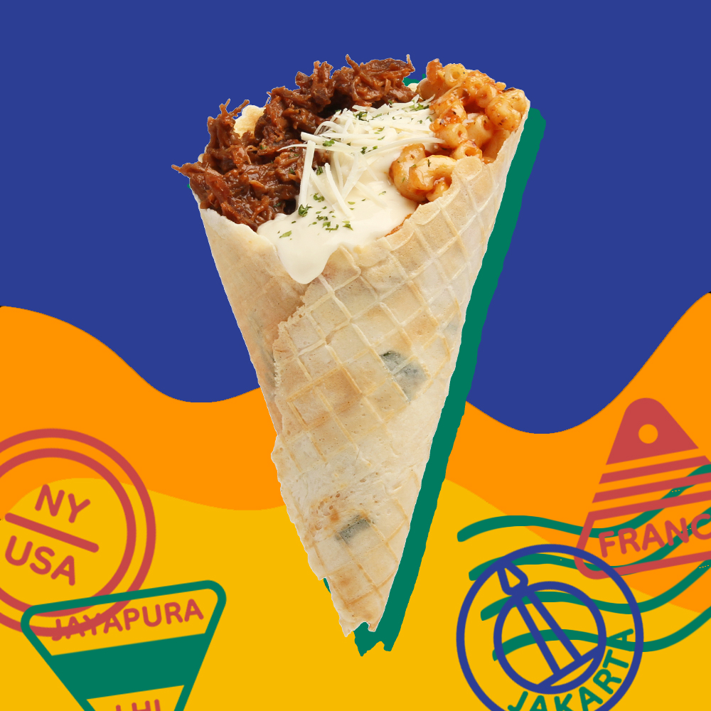 Menu K-JU Yummy Beef BBQ Waffle Cone. (Dok. Yummykitchen/Prochiz)