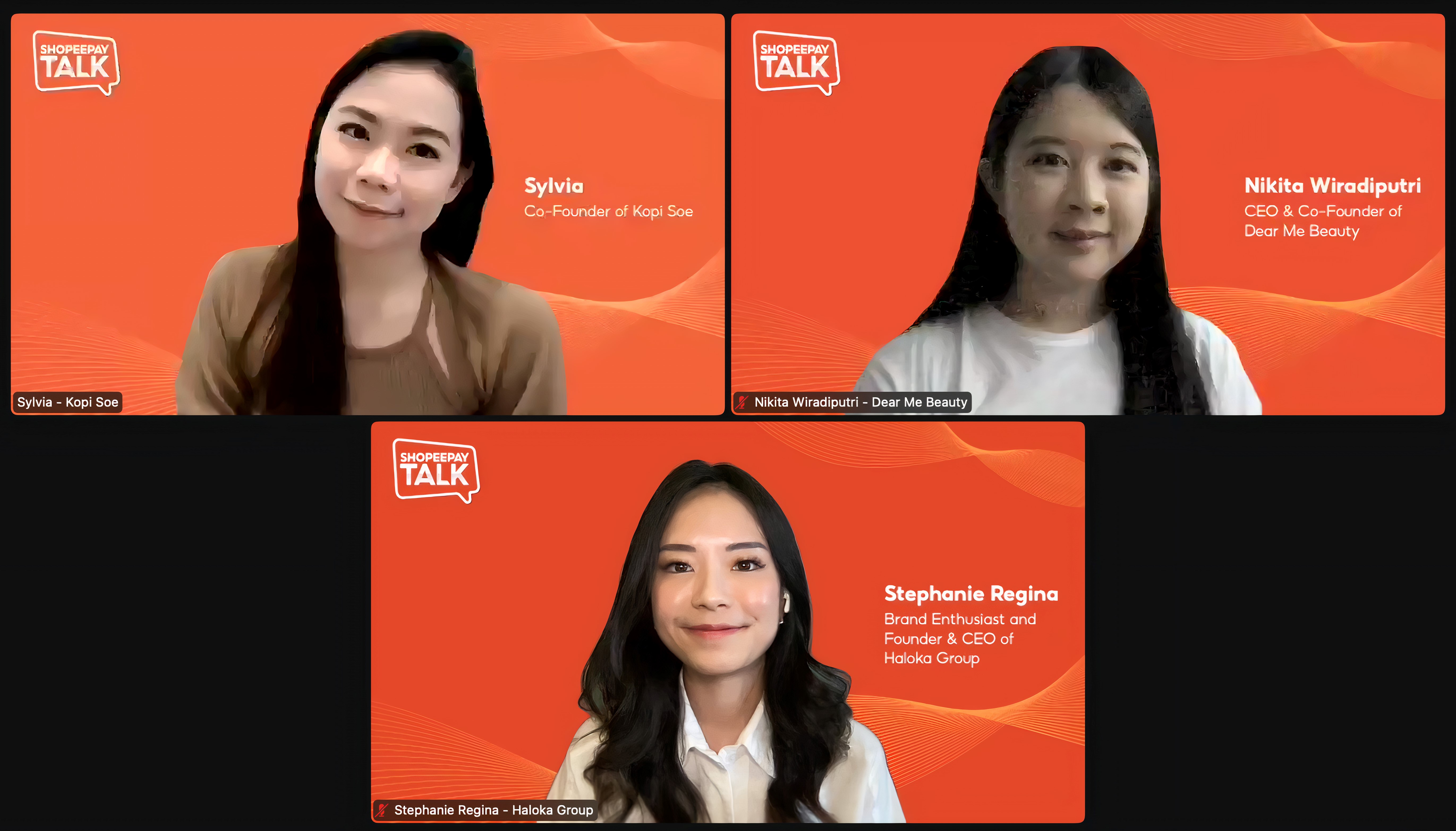 Para pembicara di acara ShopeePay Talk: Dari Konten Turun ke Hati, Selasa (22/2/2022)-Dok. Tangkapan Layar