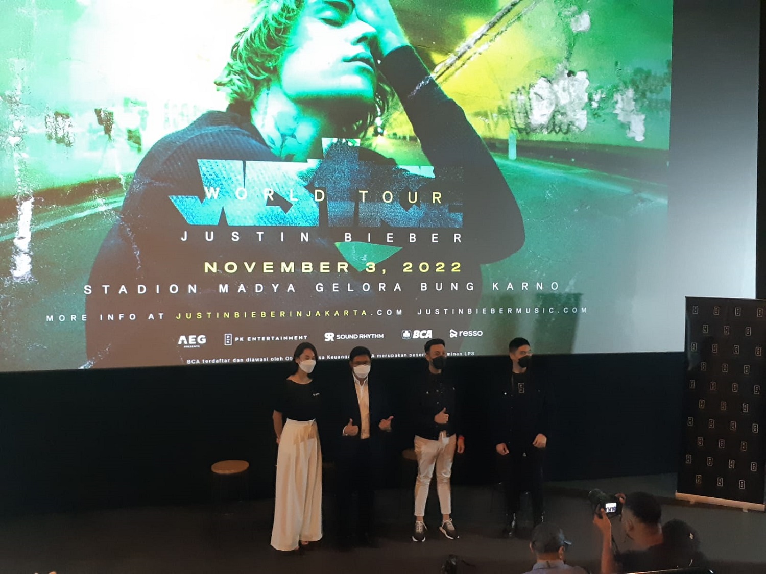 Konferensi pers Justice World Tour di Jakarta Pusat, Kamis (24/3/2022)-Sumber gambar: Luke Andaresta/Hypeabis.id