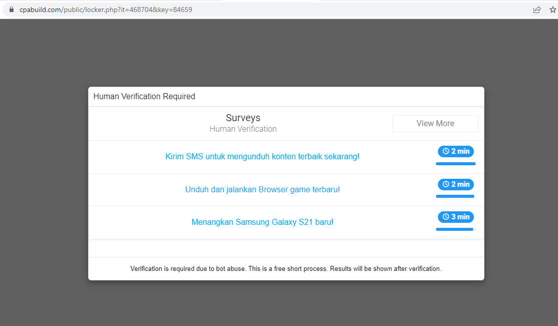 laman cpabuild.com ketika submit nomor telepon