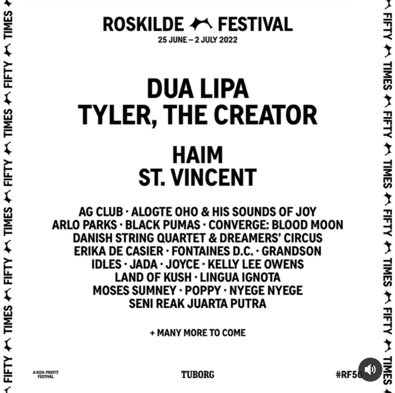 Daftar para seniman yang akan tampil di Festival Roskilde (Sumber gambar: Budaya Indonesia)