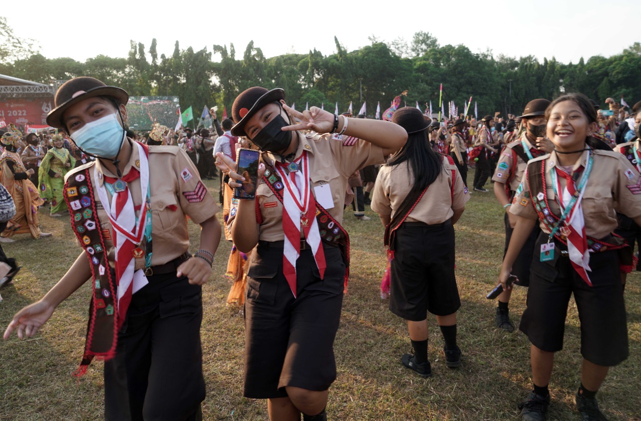 Foto pramuka penggalang di Jambore Nasional 2022 (Sumber gambar: Humas Jamnas 2022)