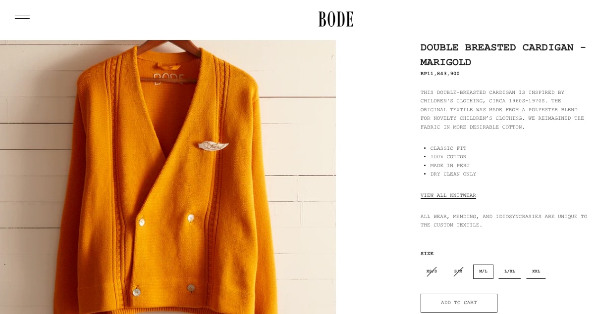 BODE Breasted Cardigan (Sumber gambar: BODE)
