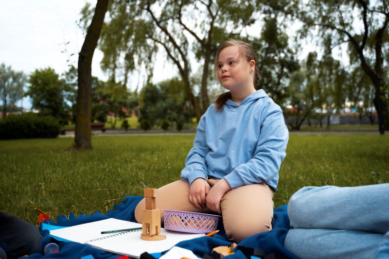 Ilustrasi anak dengan down syndrome/freepik