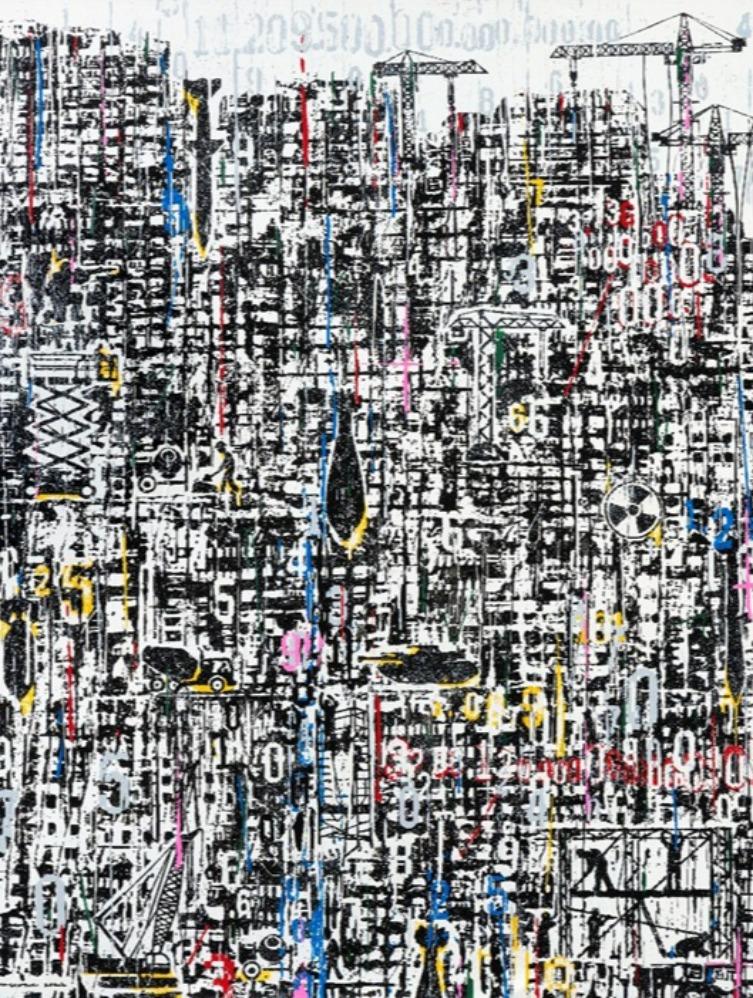 Ilustasi karya  Build, Destroy, Rebuild (The Modern Sisyphus) sumber UOB