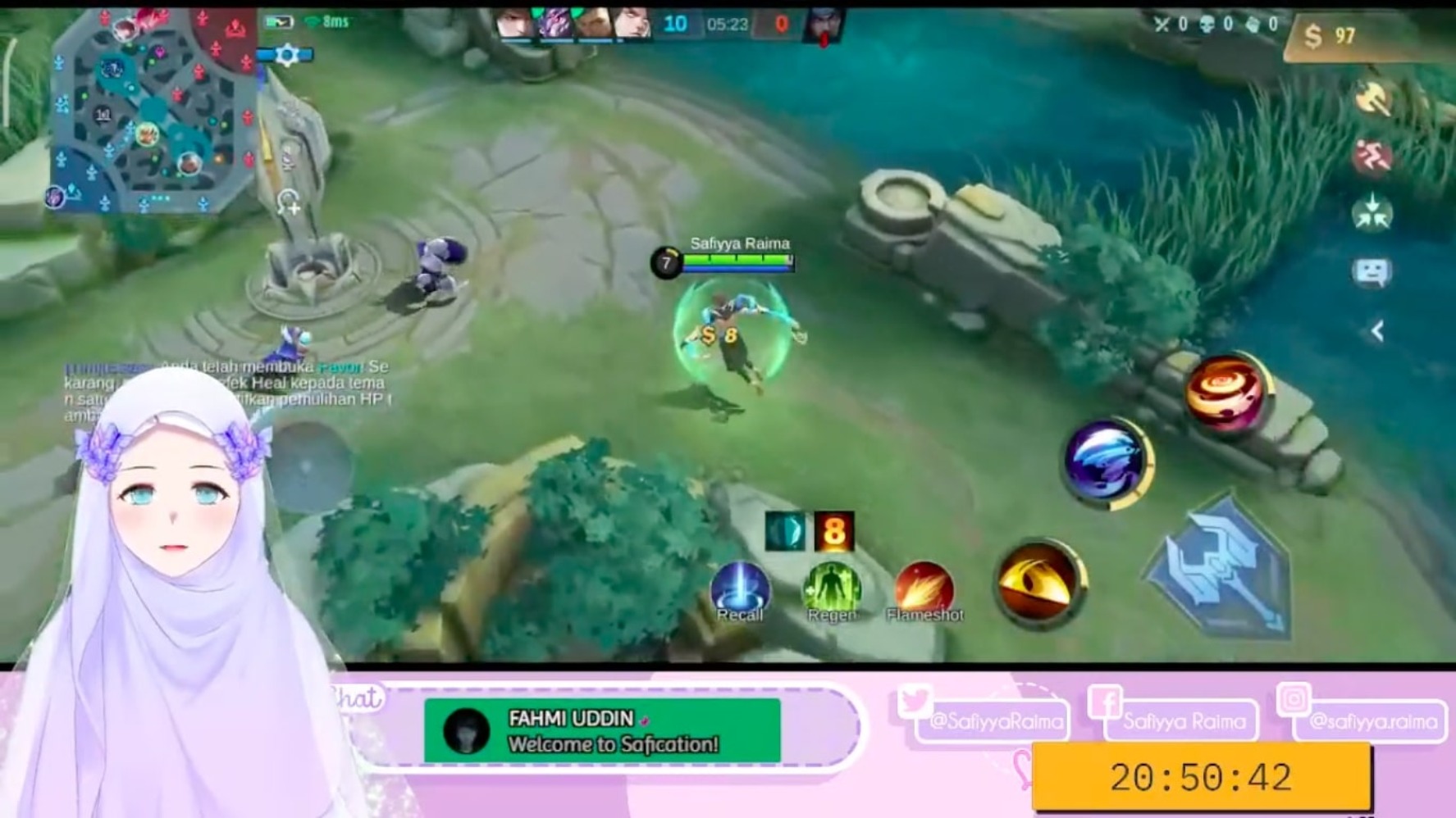 Siaran Vtuber Safiyya Raima. (Sumber gambar: Channel Youtube Safiyya Raima)