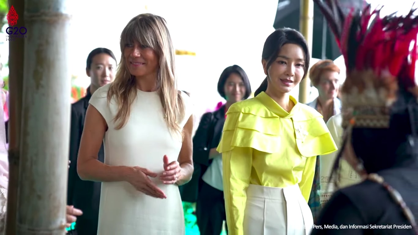 Outfit Kim Keon Hee (Sumber gambar: Youtube.com/sekretariatpresiden)
