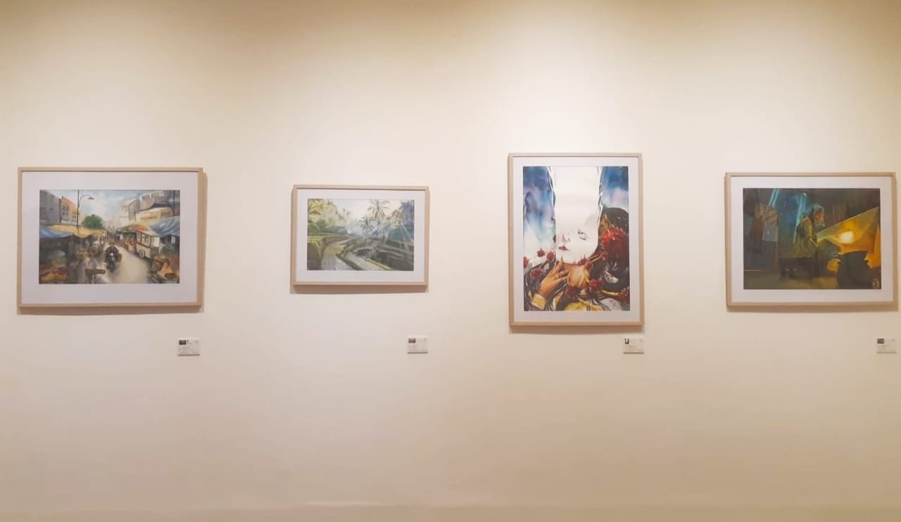 Beberapa lukisan dalam pameran IWS The 4th International Watercolor Exhibition. Ilustrasi sumber gambar (Hypeabis.id/ Prasetyo Agung Ginanjar)
