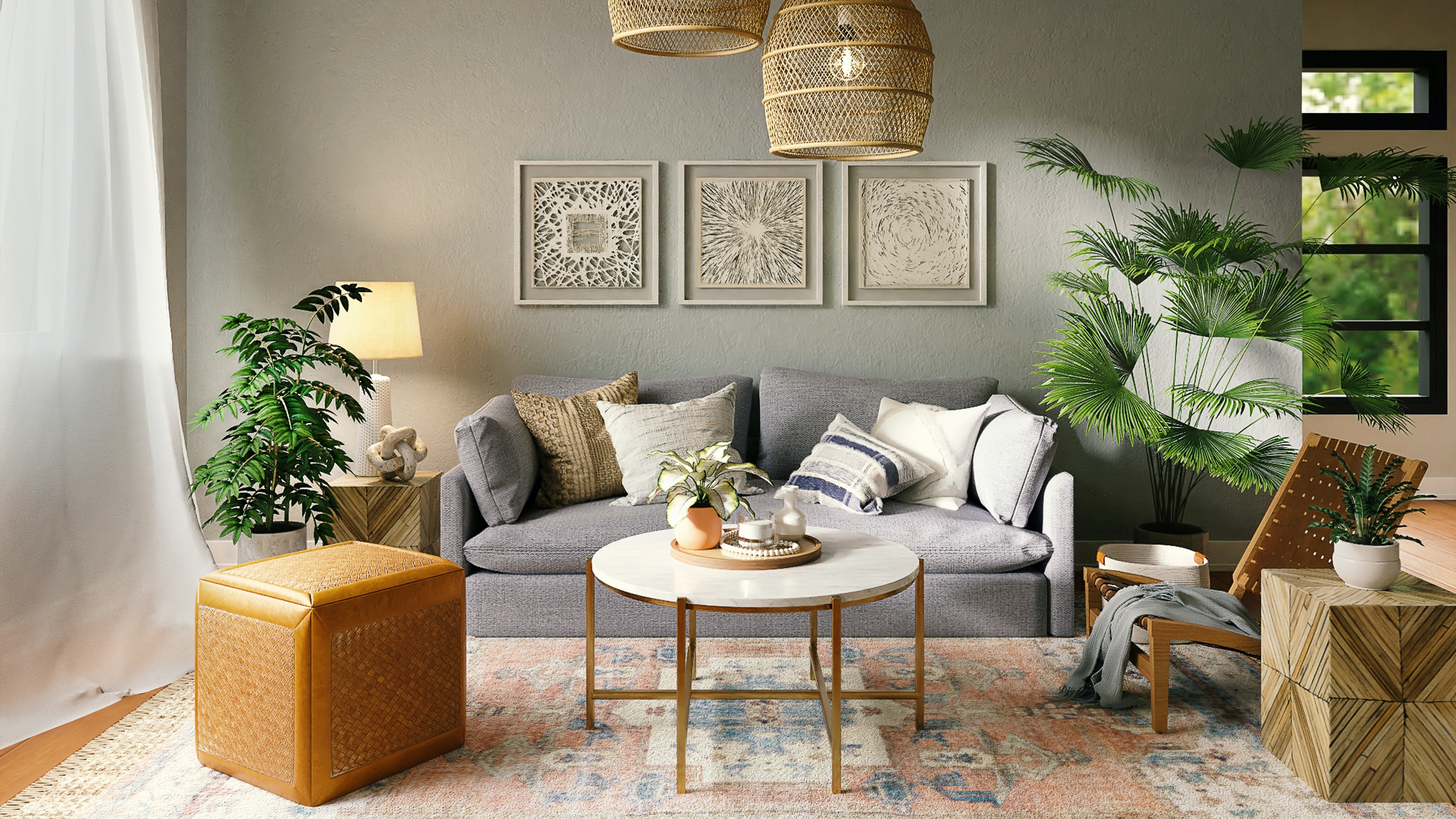 Ilustrasi desain interior ruang tamu. (Sumber gambar: Unsplash/Spacejoy)