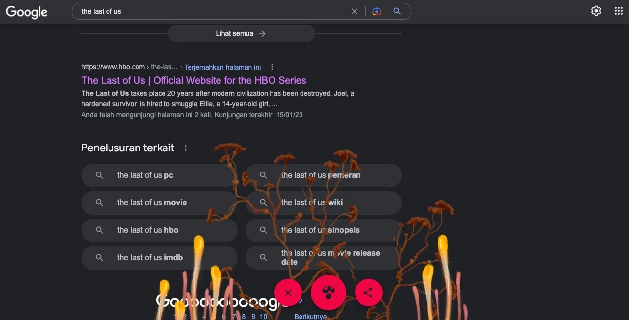 Easter egg The Last of Us (Sumber gambar: Tangkapan layar Google Search)