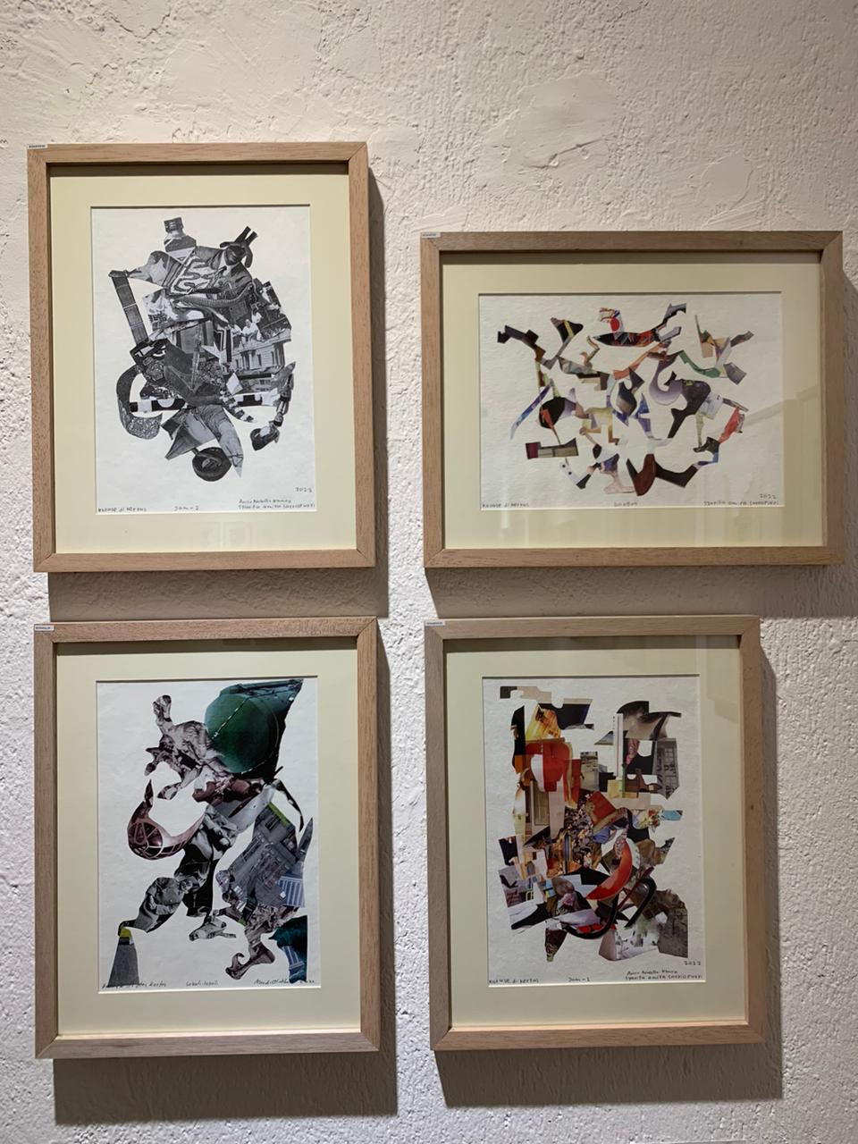 Beberapa karya di pameran kolase kolektif Cutting Cyclus di Cemara 6 Galeri, Menteng, Jakarta Pusat (Sumber gambar: Hypeabis.id/Luke Andaresta)