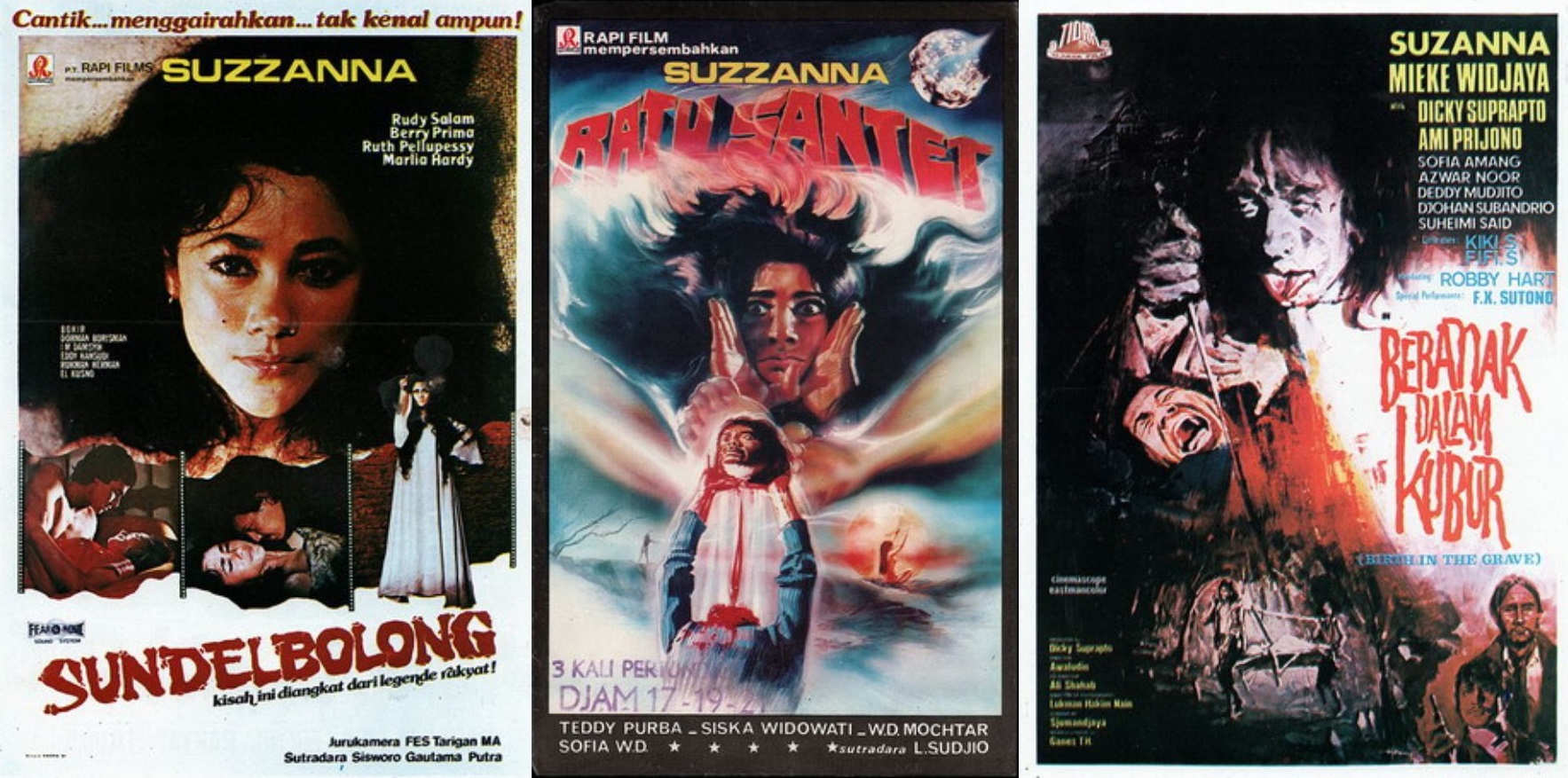Poster-poster film Suzanna (Sumber gambar: Filmindonesia.or.id)