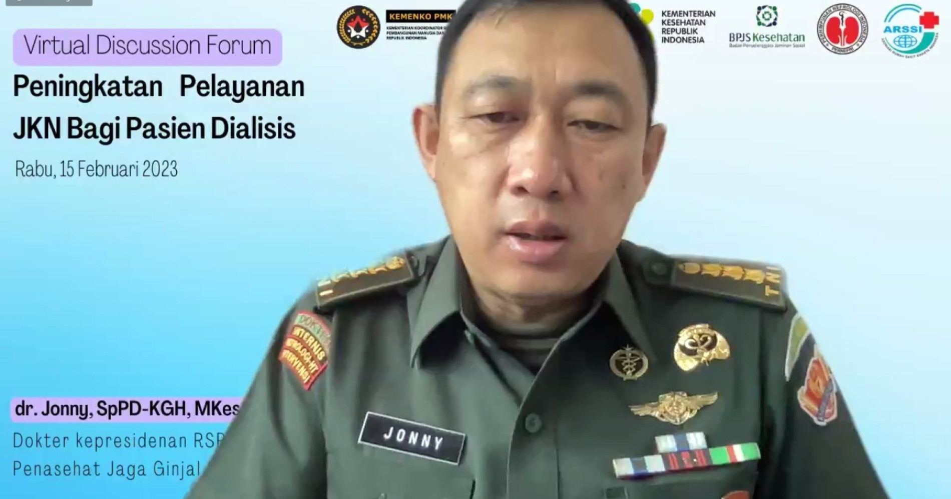 Virtual Discussion Forum peningkatan layanan JKN bagi pasien dialisis (Sumber: JGI)