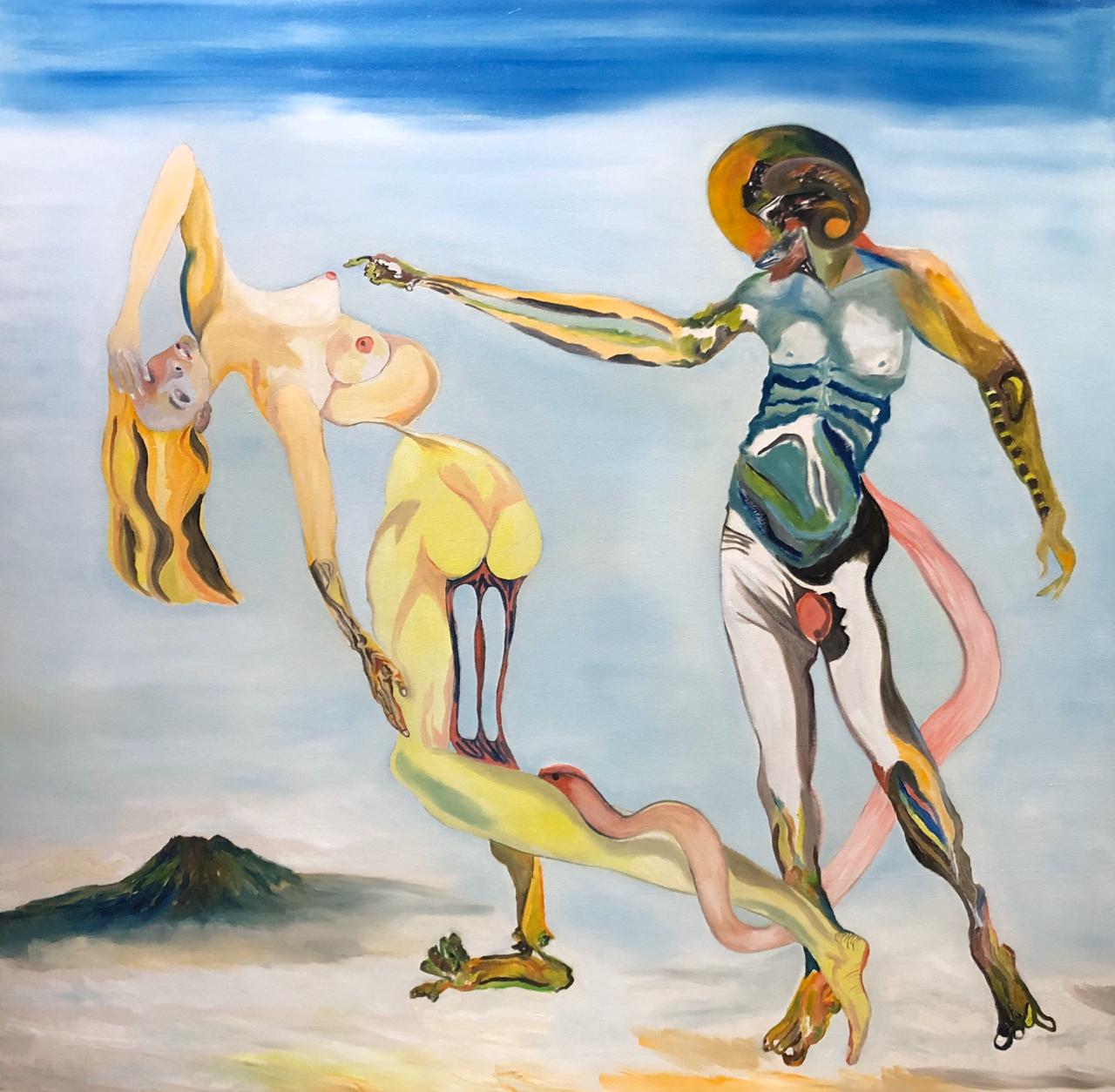 Adam dan Hawa l 145x145 cm2 l Oil on canvas l 2023. (Sumber gambar: rilis)