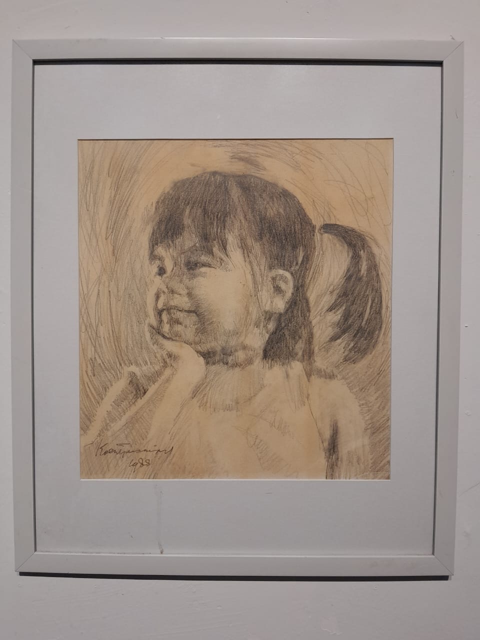 Chininta Satar di kuncir -1988 | 30 x 44 cm Pinsil hitam di atas kertas (Sumber gambar: Hypeabis.id/ Yudi Supriyanto)