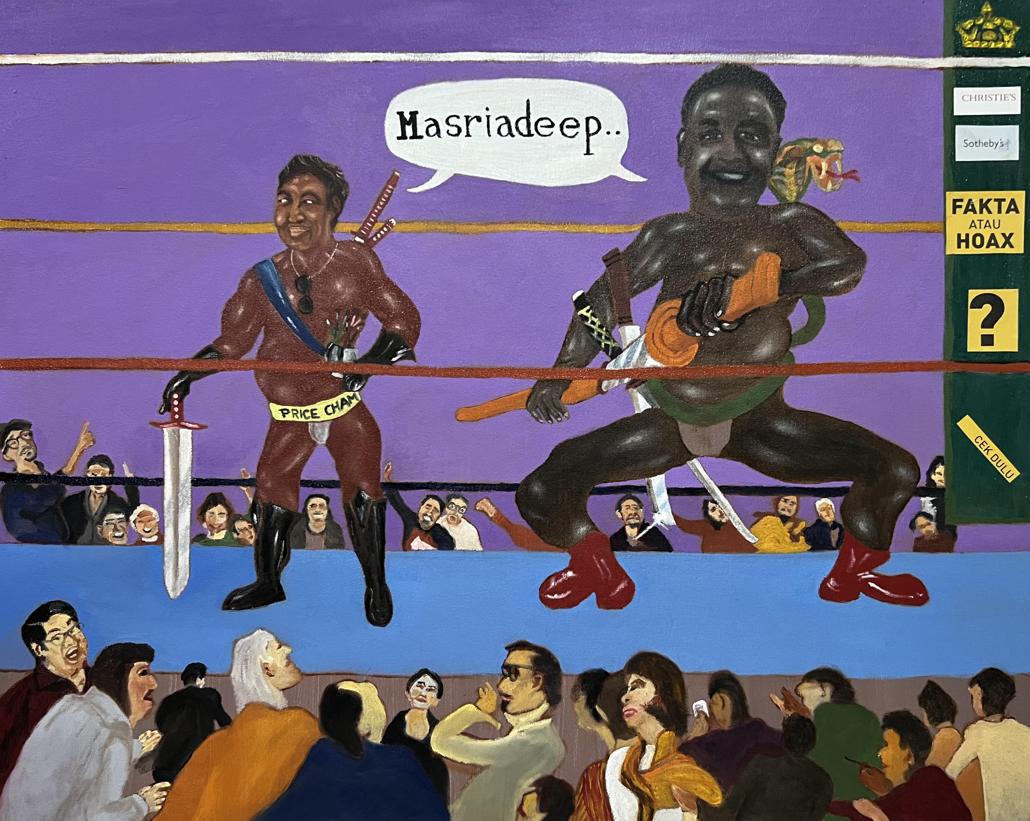 The Journey (2023), Syakieb Sungkar, 150x150 cm, oil on canvas. (Sumber gambar: Galeri Cemara 6)
