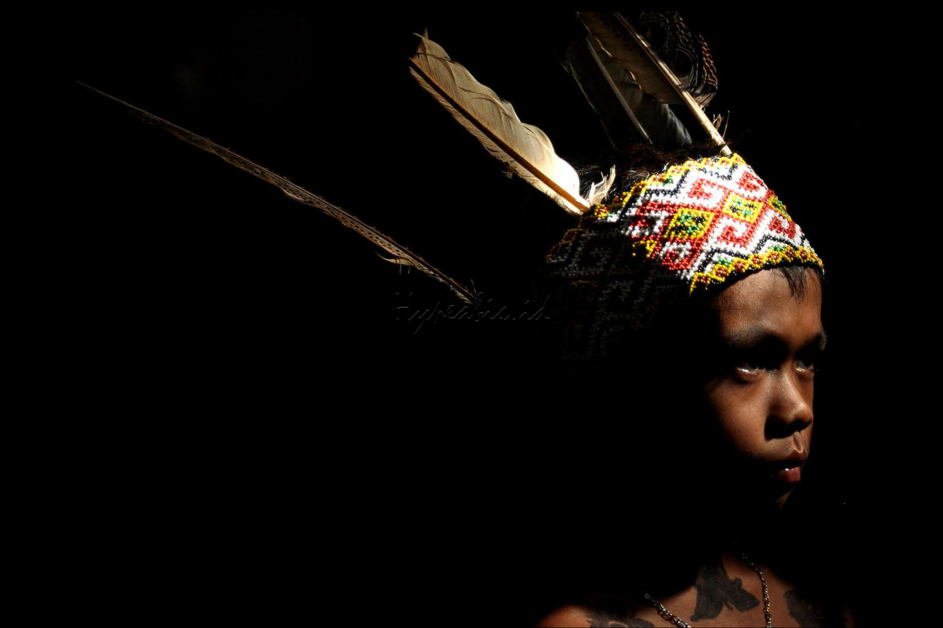 Potrait anak Dayak Iban di Desa Sei Utik, Kapuas Hulu, Kalimantan Barat.